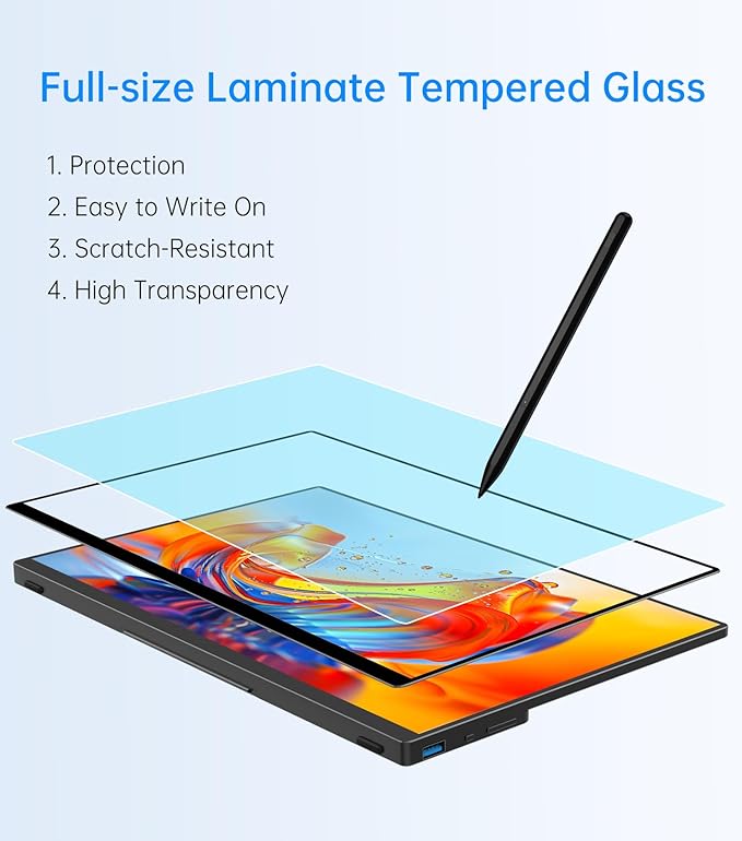 Portable Monitor Touchscreen 15.6" FHD IPS 10-Point Touch Screen, Travel Monitor with Pen & Protective Sleeve & Built-in Stand, Support Active Stylus, HDMI USB C External Screen for Mac, Laptop, PC
