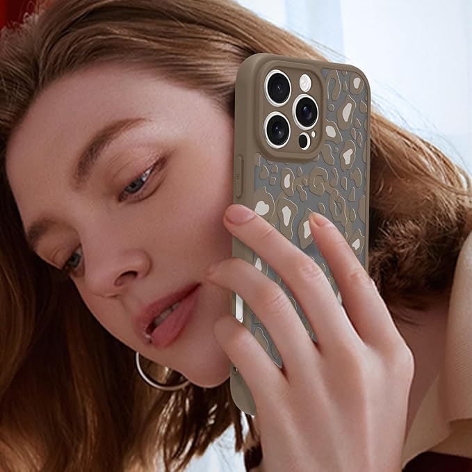 KANGHAR Case for iPhone 16 Pro Max Brown Leopard Printed Pattern Compatible with Magsafe Cute Cheetah Protective Magnetic Case for Girls Women 6.9"