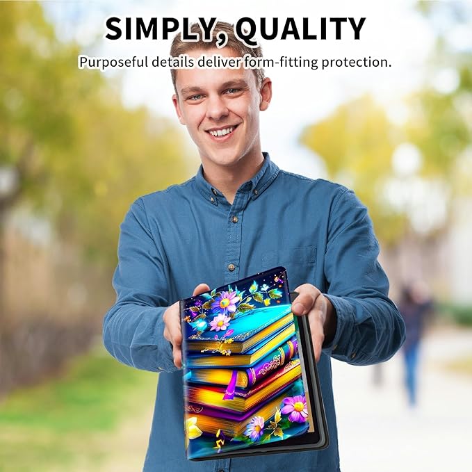 for Case for 6" Kindle 10th Generation 2019 Release (Model No J9G29R) E-Reader Case, Slim Kickstand Stand Leather Smart Cover with Auto Wake/Sleep, Blue Book Flower