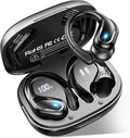 Ltinist Wireless Earbud, Bluetooth 5.3 Headphones Pure Bass Sound with Earhooks, 75H Battery Over Ear Headphones with Dual-LED Display, IP7 Waterproof Earphones Built-in Microphone for Running Sports