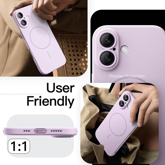 JETech Magnetic Slim Case for iPhone 17 6.3-Inch, Compatible with MagSafe, Ultra-Thin Lightweight Minimalist Phone Cover with Matte Finish and Full Camera Lens Protection (Lavender)