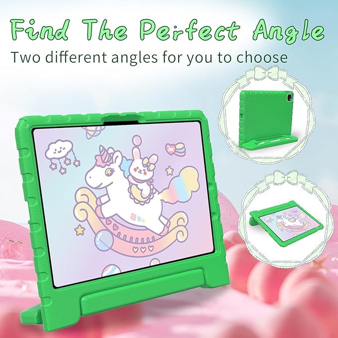 for iPad Pro 11 inch Case 2024 M4, Kids Proof Super Protection Cover for iPad Pro 11" with Pencil Holder & Anti-Slip Handle Stand - Green