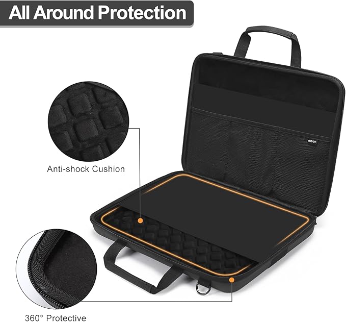 MOSISO Laptop Bag for Men,15-16 inch Computer Bag Compatible with MacBook Air 15 inch/Pro 16 inch, HP, Dell, Lenovo, Asus, Acer, Hard Shell Laptop Case with Front Pocket&Shoulder Strap, Slate Gray