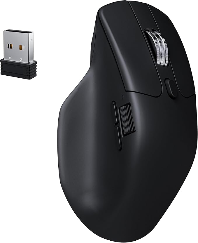 Keychron M6 8K Wireless Gaming Mouse, 2.4G/Bluetooth/Wired, PixArt 3950 Sensor, 8000Hz Polling, Silent Clicks, 5 On-Board Memory Profiles for Plug & Play, Programmable for Mac/Win/Linux – Black