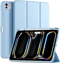 Kidopire New Compatible with iPad Pro 11 Inch Case (M4 2024/M5 2025) with Pencil Holder, Smart Cover with Protective Trifold Stand & Soft TPU Back, Auto Wake/Sleep, Support Pencil Pro, Sky Blue