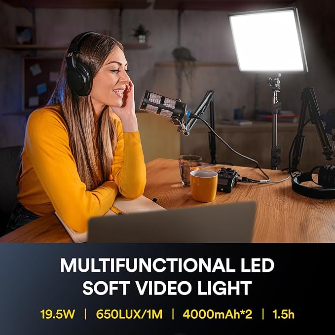 RAELNO PLV-S192 Led Video Light and VL-S300K LED Video Lighting Kit with Remotes anf Stands Phone Clip for Live Streaming Video Calls Photography
