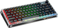 MY-V82 75% Tri-Mode Wireless Mechanical Gaming Keyboard, Bluetooth 5.0/2.4GHz/USB-C，Keyboard with Knob， RGB Backlit, Hot-Swappable, Electroplated Metal Case, for Win/Mac Gamers