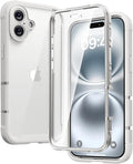 Diaclara Designed for iPhone 16 Plus Case 6.7 Inch,Upgraded [Full Camera Protection] Full Body Case w/Built-in Touch Sensitive Anti-Scratch Screen Protector for 16 Plus,White