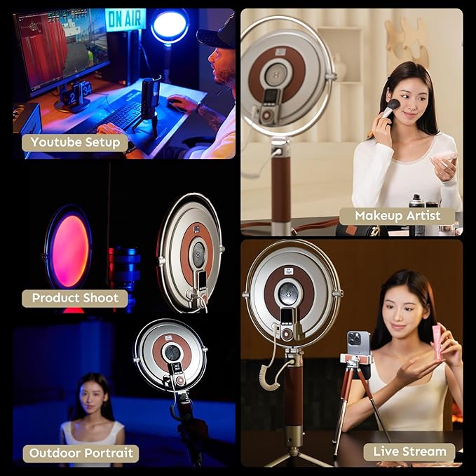 Harlowe Sol 40 Spectra LED Light Panel, 40W RGBCW 36,000-Color 2700K-6500K Professional Key Light with Litedock for Streaming, Video Recording, Zoom Meeting, Wireless Remote and App Control