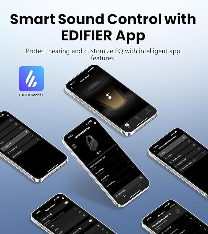 Edifier W820NB Plus Gen 2 Wireless Over-Ear Noise Cancelling Headphone, -49 dB ANC, LDAC Hi-Res Audio, 88H Playtime, Spatial Sound, Volume Guard, Bluetooth V6.1 & Multipoint, Fast Charge - Ivory