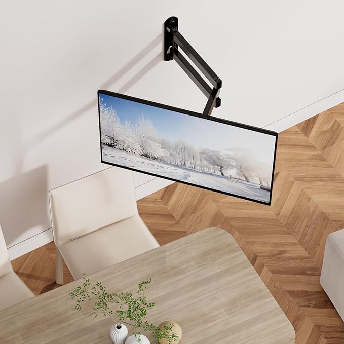 WALI TV Wall Mount Full Motion 15 inch Extension Arm Tilt Swivel for Most 13 to 32 inch LED TV Flat Panel Screen with Mounting Holes up to 100x100mm, 2 Packs (1330LM-2), Black
