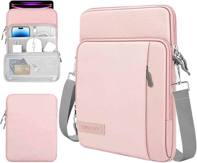 TiMOVO 13 Inch Tablet Sleeve with Shoulder Strap for iPad Air 13", iPad Pro 13"/ 12.9", Galaxy Tab S10 Plus/S10 FE+/FE Plus 12.4", Remarkable Paper Pro 11.8", Blush