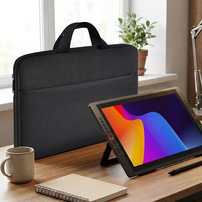 Drawing Tablet Sleeve Case for XPPen Artist13.3 Pro V2/ Artist Pro 14/ Artist12 11.6 Inch, HUION Kamvas Pro 13, Travel Shockproof Padded Bag, Black