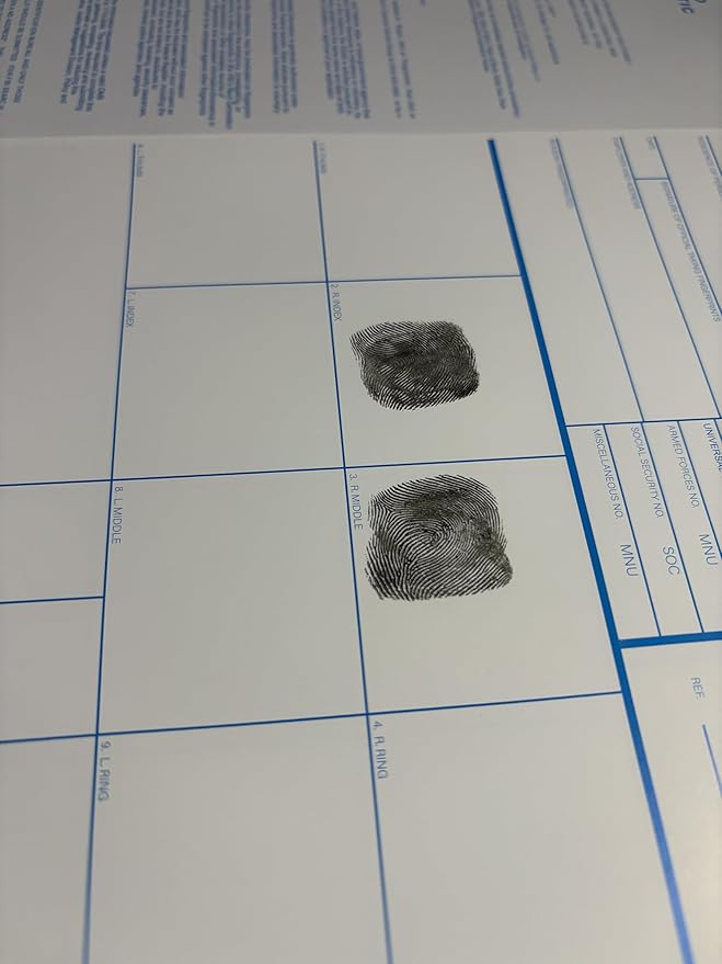 Fingerprint Kit FD-258 Cards, Reusable Ink Pad, 11-1-20 Newest Version-10 Pack