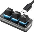 SinLoon Mini 3-Key Cut Copy Paste Keyboard Programmable Keypads with LED Light Mechanical Hot Swap Macro Keyboard for Working and Gaming