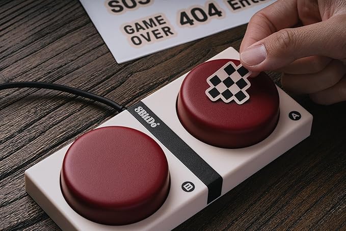 8Bitdo 87 Keys Retro Mechanical Keyboard Bluetooth/2.4G/USB-C, Hot Swappable, Dual Super Programmable Buttons, Volume knob for Windows and Android - Fami Edition