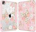 Tuiklol for iPad Pro 12.9 Inch 6th/5th/4th/3rd Generation 2022 2021 2020 2018 Case,Built-in Pencil Holder Clear Transparent Protective Back Shell Cover with Auto Sleep/Wake, Leopard Bow Gary