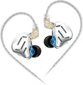 KZ Zax in Ear Headphones 7BA+1DD Hybrid 16 Drivers HiFi Noise Cancelling in Ear Monitor, Zin Alloy Shell Metal Wired Earphone with 3.5mm Jack Detachable 2 Pin 0.75mm Cable (No mic, Silver)