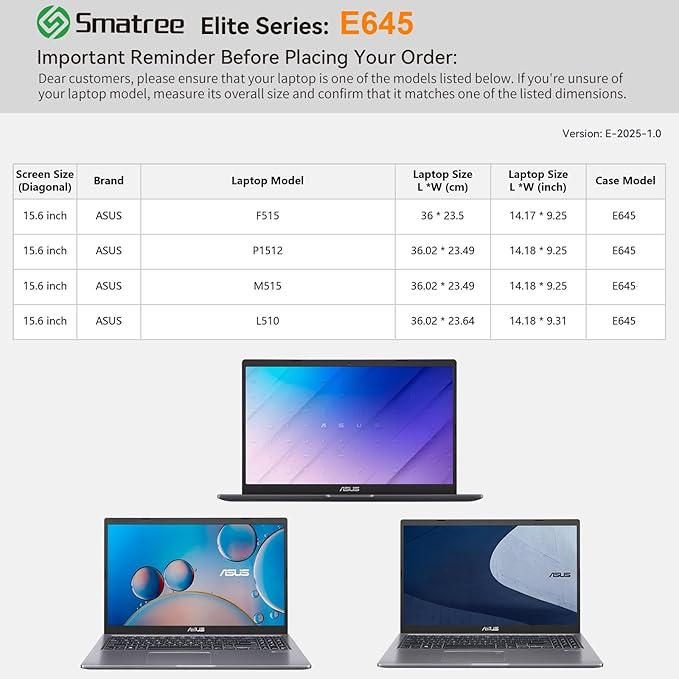 Smatree Laptop Sleeve for 15.6 inch ASUS F515/P1512/M515/L510, Protective Laptop Case with Accessory Pocket, YKK Zipper, Patented Super-Corner Design, Green(E645G)