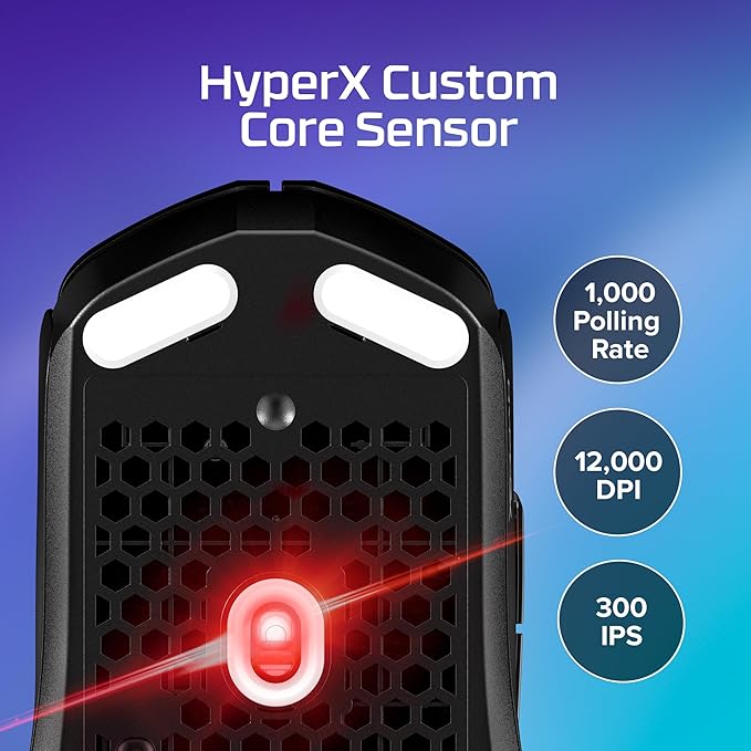 HyperX Pulsefire Haste 2 Core Wireless – Gaming Mouse for PC, Long Battery Life, Lightweight, Custom Core Sensor, Dual Wireless Connectivity, White
