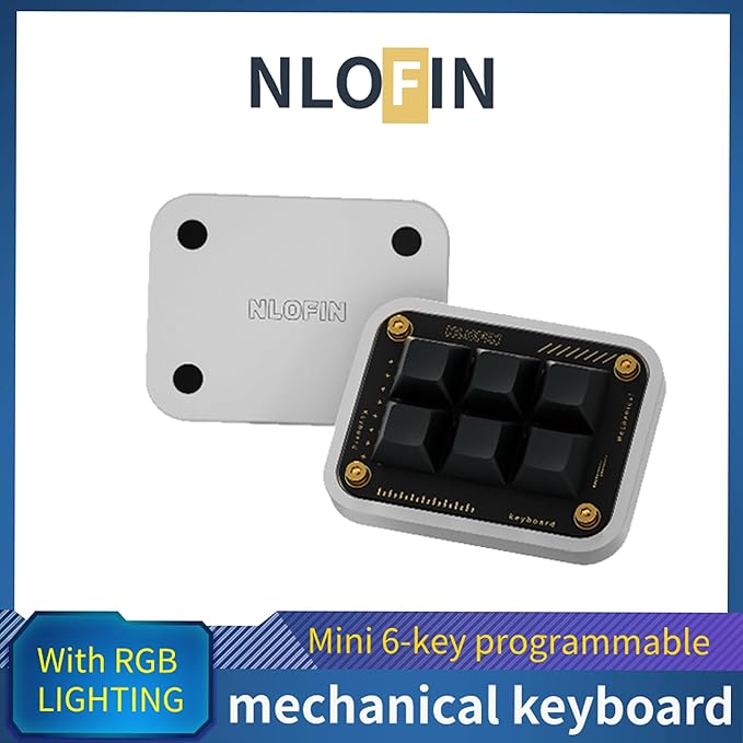 Custom Macro Pad Programmable Designer Mini Keyboard 6 Keys (Silver,KB16)