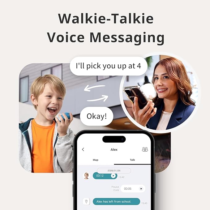 BoT Talk® GPS Tracker for Kids with Mint Silicone Case - AI-Powered GPS Tracker with Audio, Real-Time Tracking & Alerts - Compact Kids Tracking Device with Monthly Subscription, Made in Japan