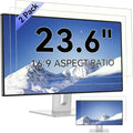 [2-Pack] 23.6 Inch Computer Blue Light Blocking Screen Protector for 16:9 Widescreen Monitor, Anti Glare Anti-UV Eye Protection Desktop PC LED Monitor Filter, Removable Anti-Scratch Screen Film 23.6in