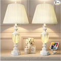 27" Rustic End Table Lamp Set of 2 with Night Light for Bedroom Living Room USB Charging Pots Farmhouse Bedside Lamp with Pleated Shade Boho Nightstand Lamps for Room Office Hotel Dorm(Bulb Included)