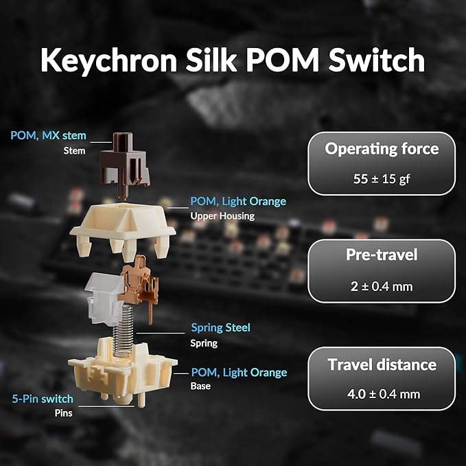 Keychron Q6 Ultra 8K Polling Rate Aluminum Wireless Mechanical Keyboard, 2.4 GHz/Bluetooth/Wired Full-Size Custom RGB, Hot-Swappable Silk POM Brown Switch for Mac Windows Linux - Black