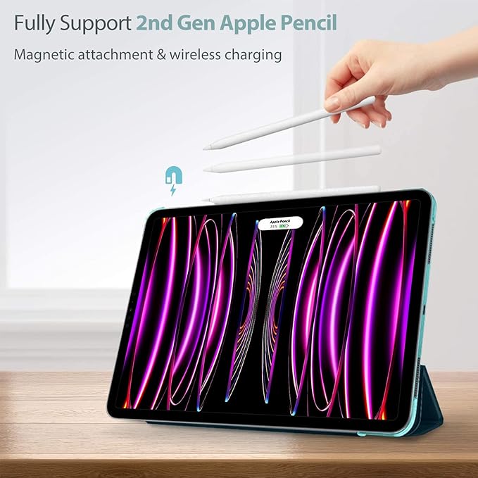 ProCase Smart Case for iPad Pro 12.9 2022/2021/2020/2018, Slim Stand Hard Back Shell Smart Cover for iPad Pro 12.9" 6th Gen/5th Gen/4th Gen/3rd Gen -Emerald