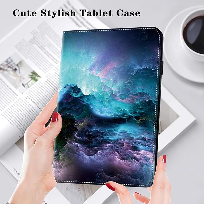 Case for iPad Air 13 inch (M4/M3/M2) 2026/2025/2024, PU Leather Stand Shockproof Cover with Pen Holder & Card Slots - Starry Sky