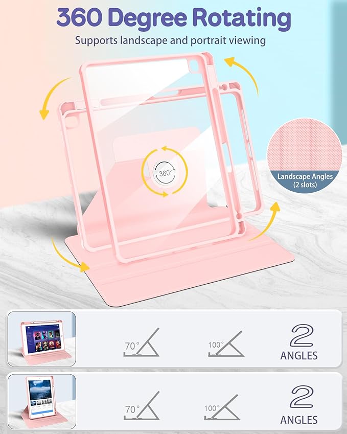 Uppuppy for iPad 9th/8th/7th Generation Case for iPad Air 3rd/ Pro 10.5” Case - 360 Rotating Stand Folio Smart Cover with Pencil Holder for Women, Christian Words for Apple Tablet 7/8/9 Gen 10.2 inch