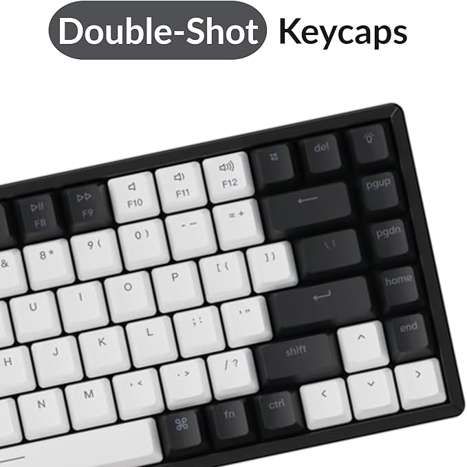 Keychron K2 75% Layout 84 Keys Hot-swappable Bluetooth Wireless/USB Wired Mechanical Keyboard with Super Banana Switch/Double-Shot Keycaps/RGB Backlight/Aluminum Frame for Mac Windows Version 2