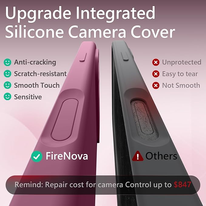 FireNova Magnetic for iPhone 17 Pro Max Case, Compatible with MagSafe, [Integrated Silicone Camera Control Button] [Camera Protection] Anti-Scratch Microfiber Lining Phone Case, 6.9", Lilac Purple
