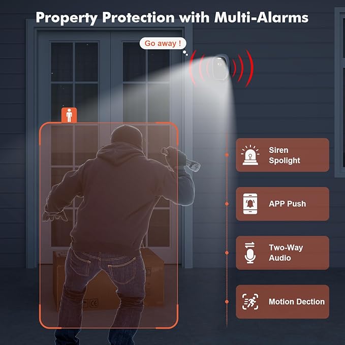 Dzees Wireless Security Camera Outdoor with Magnetic Mount, 4MP Battery Powered Security Cameras Wireless Outdoor for Home Security, AI Motion Detection/2-Way Talk/Color Night Vision/Ip66/Cloud-4-Pack