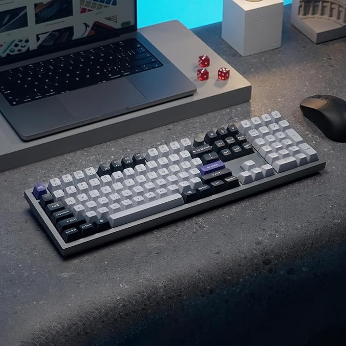 Keychron Q6 Pro Full Aluminum Wireless Bluetooth Custom Mechanical Keyboard, Full-Size QMK/VIA Programmable Knob KSA Double-Shot PBT Keycap Hot-Swappable Banana Switch, Mac Windows Linux - Grey