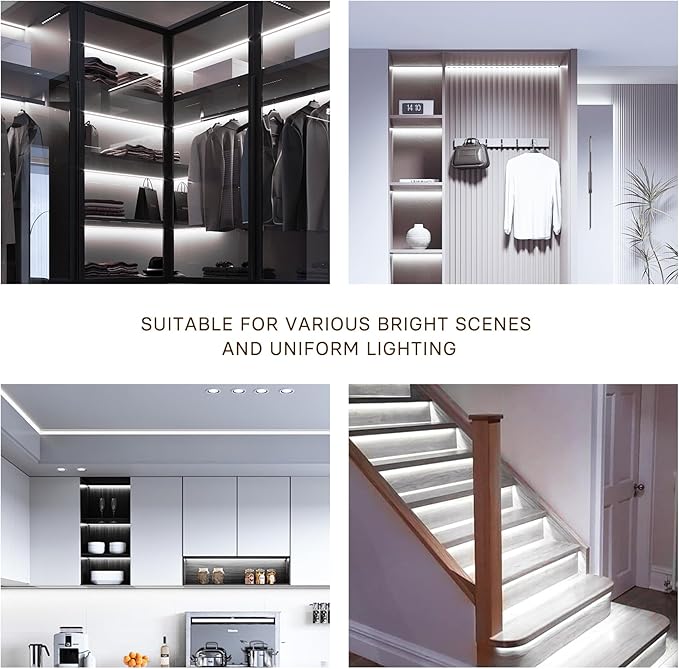 Pandery COB LED Strip,LED Strip Lights 3M/9.84ft,Touch Dimmable LED Strips,CRI90+,6000K Natural White cob led,1600LEDs,24V LED Tape Lights,Indoor for Bedroom, Kitchen, TV, Mirror,Cabinet