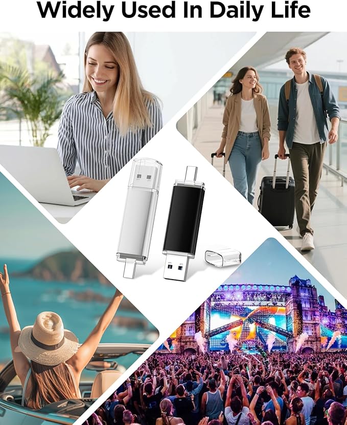 AreTop USB C Flash Drive 16GB 20 Pack, Type-C Flash Drive + USB 2.0 Thumb Drive OTG Memory Stick Compatible with iPhone 16/15, Android Smartphone/Tablets/Computers, 20 Pack, Mix-Colors