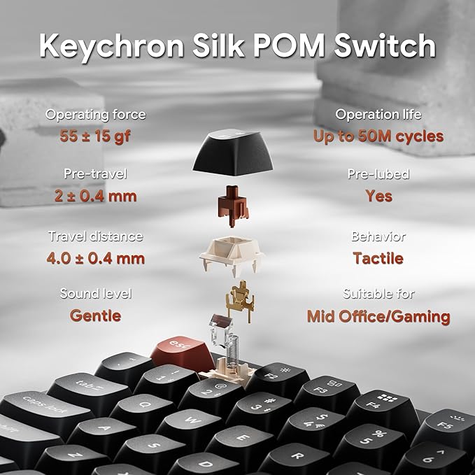 Keychron V3 Ultra TKL Mechanical Keyboard Wireless, ZMK Custom 8K Polling Rate, 2.4 GHz/Bluetooth/Wired with RGB Backlit, Pre-Lubed Silk POM Brown Switch Hot-Swappable for Mac Windows Linux