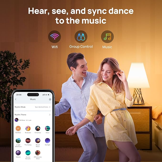 Consciot Smart Light Bulbs, WiFi Bluetooth Color Changing LED Light Bulb, A19 E26 RGBTW Light Bulbs That Works with Alexa/Google Home/Apple Home/Siri, Music Sync, 60W Equivalent Smart Bulb, 6 Pack