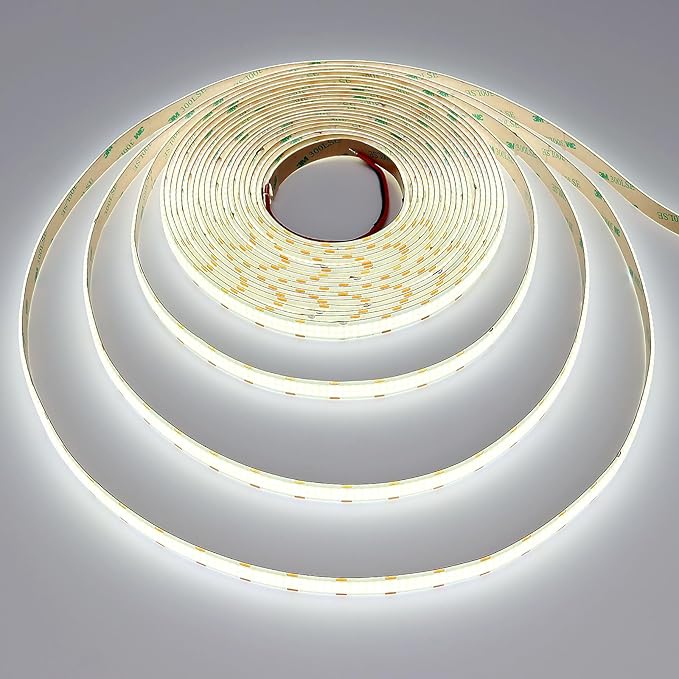 GOMING 32.8ft(10M) DC 24V Double Row COB LED Strip Light Cool White 6000K IP65 Waterproof 6000LEDs CRI 93+ 20000lm Uniform Glow Dotless Flexible LED Tape Lights for DIY Home Decor(No Power Supply)