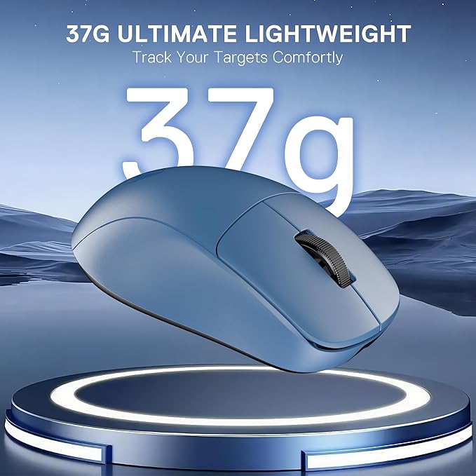 Redragon M817 Wired Gaming Mouse, 24000 DPI Optical Mice with 5 Programmable Buttons & Ergonomic Design, 37G Ultra Lightweight, Software Supports DIY Keybinds, Blue