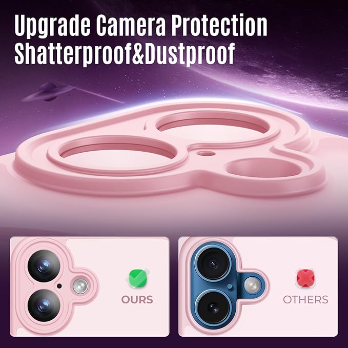 Symcele Designed for iPhone 16 Case, Compatible with MagSafe, with Privacy Screen Protectors X2, [Camera Protection] [15FT Military Drop Protection] Shockproof Phone Case, 6.1", Pink