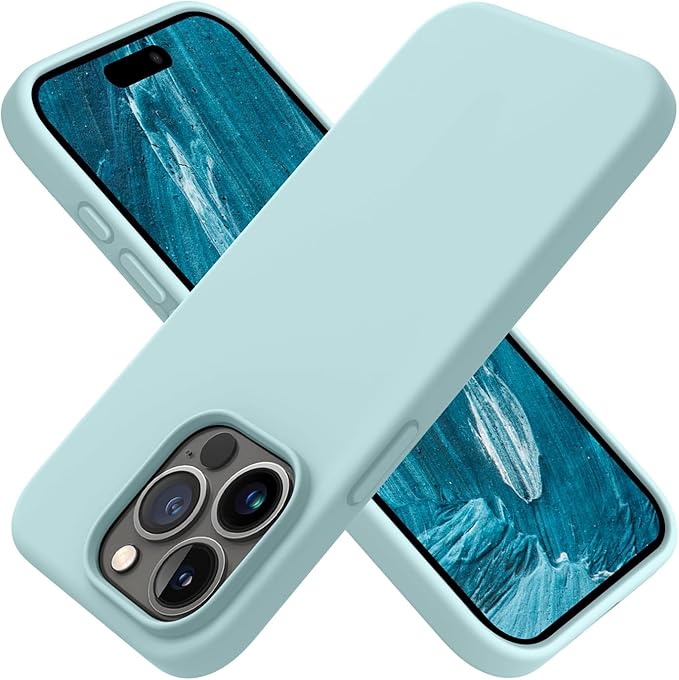 OTOFLY for iPhone 15 Pro Max Case [Compatible with MagSafe] Full-Body Silicone Shockproof Slim Thin Phone Case for iPhone 15 Pro Max 6.7 inch (Mint Green)