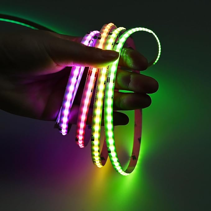 5V 16.4ft(5M) USB WS2811 RGB COB LED Strip Dream Color with Controller USB Powered High Density 420LEDs/M Flexible IP20 Not Waterproof LED Tape Lights for DIY Decoration Lighting