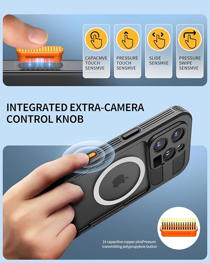 Lanhiem Magnetic for iPhone 16 Pro Case, Built-in Privacy Screen Protector, IP68 Waterproof Dustproof Case, Compatible with MagSafe, Anti-Spy Full Body Phone Case for iPhone 16 Pro 6.3", Black