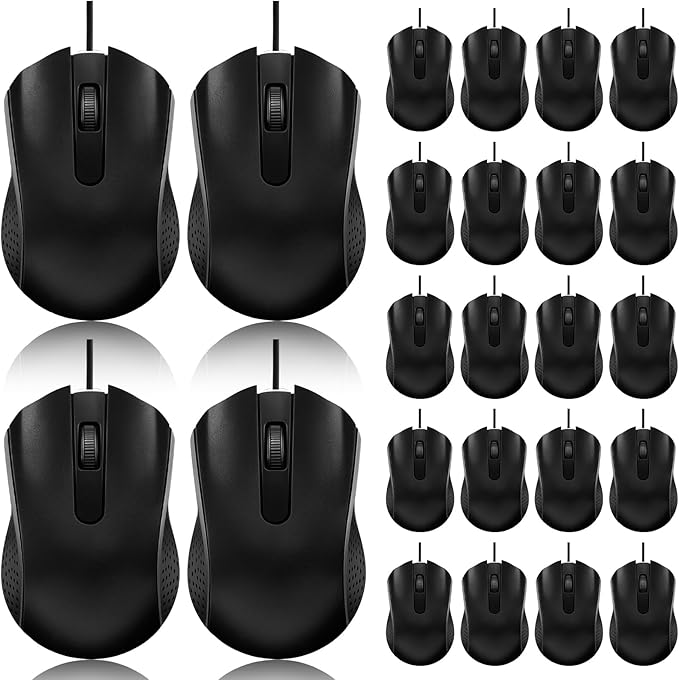 60 Pack Wired Mouse Bulk Computer Mouse Wired with Ergonomic Design Computer Mice Plug and Play USB for Students, Teachers Multi Device Compatibility for Classroom, Home, Office, Remote Work (60)