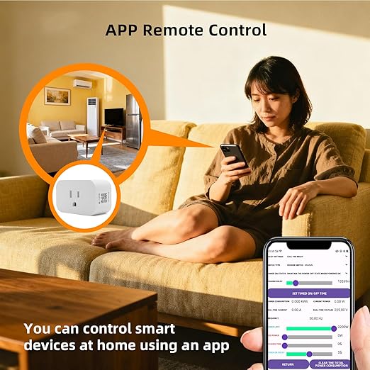 Matter Over Thread Smart Plug, App and Voice Control Smart Mini Outlet 15A/1800W