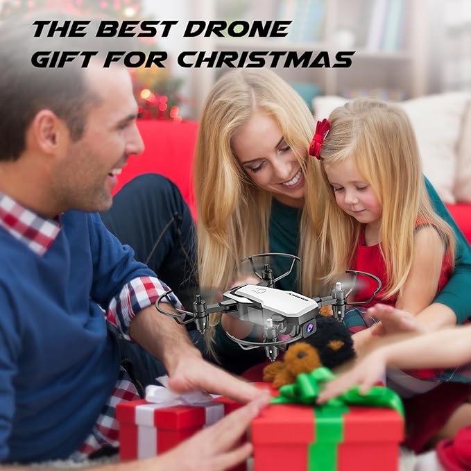SIMREX Mini Drone with 720P Camera for Kids & Beginners - Foldable RC Quadcopter, Optical Flow Positioning, Altitude Hold, 3D Flip, 2 Batteries 20Min Flight, Safe & Easy Indoor Outdoor Flying Toy Gift (New White)
