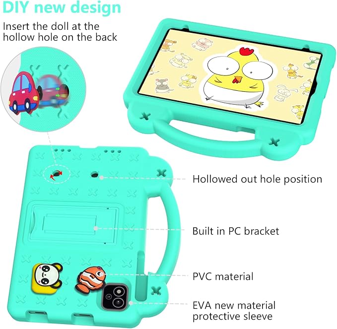 AKABEILA Compatible with Alldocube iplay 60 mini pro 2024 8.4 inch/iplay 60 mini2 2024 8.4 inch Tablet Case, Shockproof Protective Case with Shoulder Strap & Stand Handle Mint Green